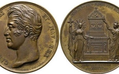 Karl X. 1824-1830 - AE-Medaille o.J. (1829) von Depaulis. Auf...