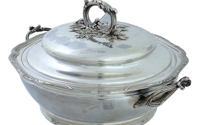 LATE 19TH C FRENCH EXPORT SILVER COVERED TUREEN