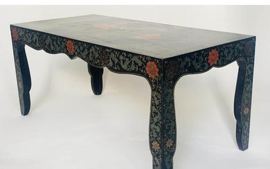 LOW TABLE, rectangular lacquered and gilt Chinoiserie polych...