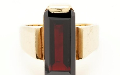 Ladies 18K Designer Garnet Ring