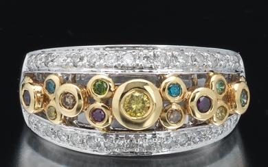 Ladies' Gold and Color Gemstone Ring
