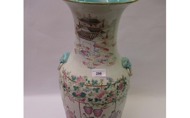 Large 19th Century Chinese famille rose baluster form vase d...