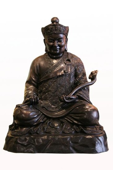 Large Chinese Bronze Seated Buddha Figure