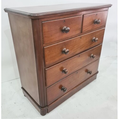 Late 19th/early 20th century mahogany chest of two short ove...