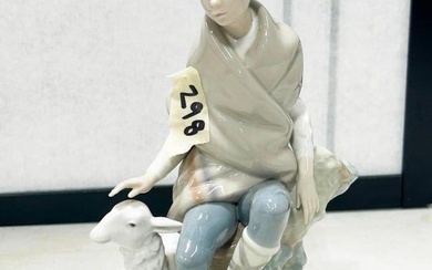 Lladro Figure 4817 Little Shepherd with Goat Gloss Finish 10"