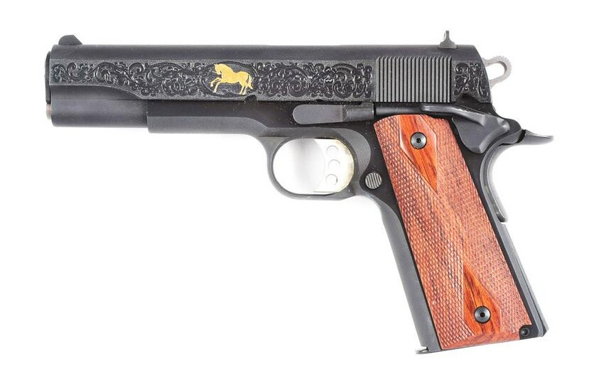 (M) ENGRAVED COLT GOVERNMENT MODEL SEMI-AUTOMATIC