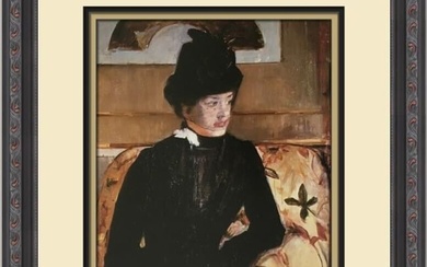 Mary Cassatt Young Woman In Black Custom Framed Print
