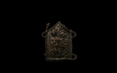 Medieval Pewter Pilgrim's Badge with Church