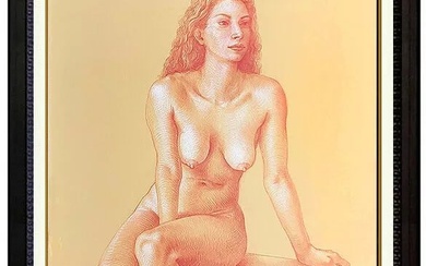Michael Bergt Original Gouache Painting Nude Female Portrait Signed Artwork Rare