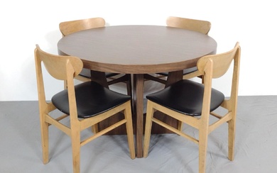 Modern Round Table & 4 Chairs