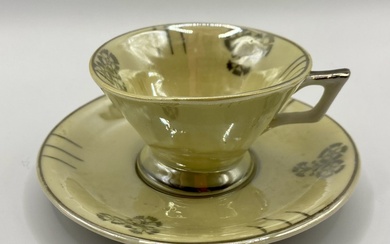 Moka cup. Art Deco early 20th century Silver painting. Private factories of the empire