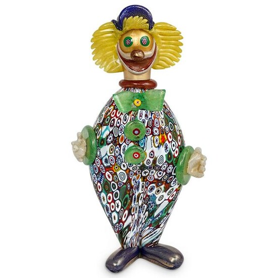 Murano "Clown With Murrine" Art Glass Figurine