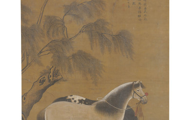 NAN TIANZHANG (17TH-18TH CENTURY), Horses Beneath Willows