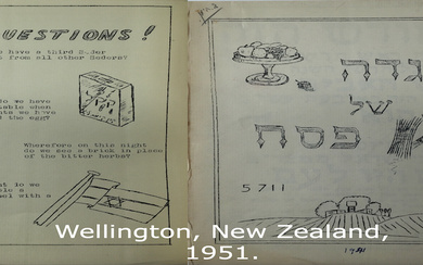 (NEW ZEALAND). Hagadah shel Pesach (non-traditional). Typed, hand-drawn illustrations,...