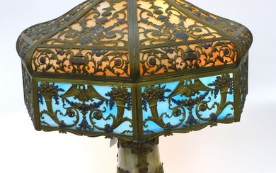 N.W.A.S. Co. Slag Glass lamp. Early 20th c.