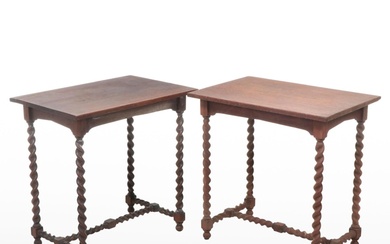 Near Pair of Stickley Bros. Co. Arts and Crafts Quartersawn Oak Side Tables