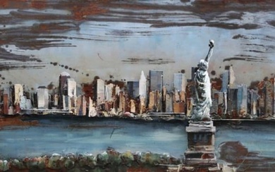 New York Scenic Skyline with Statue of Liberty 3D Wall Painting