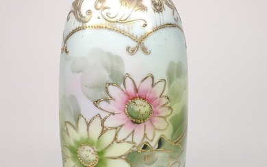 Nippon Floral Pink & White Daisy Painted Vase