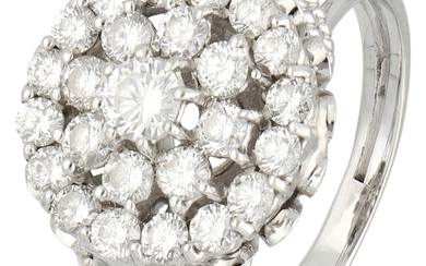 No Reserve - 18K Witgouden rozet ring bezet met ca. 0.68 ct. diamant.