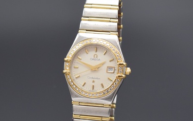 OMEGA Constellation diamond set ladies wristwatch in steel/gold...