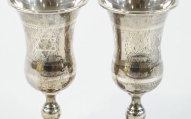Pair Of Antique Sterling Silver Cordials