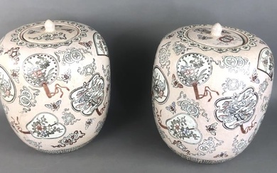 Pair of Chinese Porcelain Ginger Jars