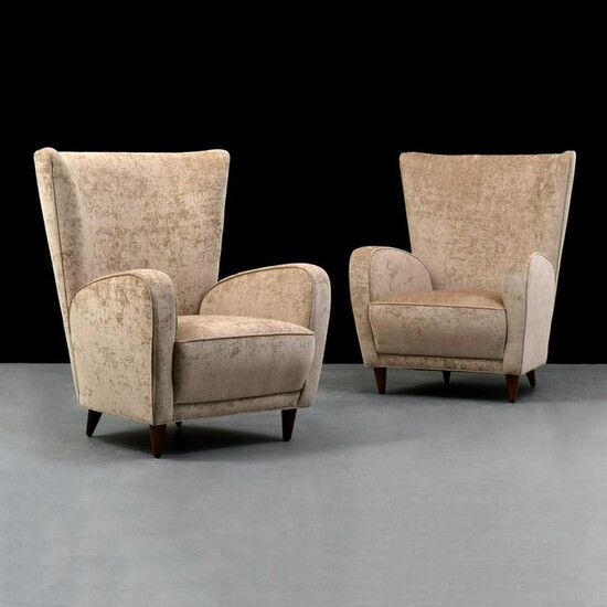Pair of Italian Lounge Chairs, Manner of Osvaldo