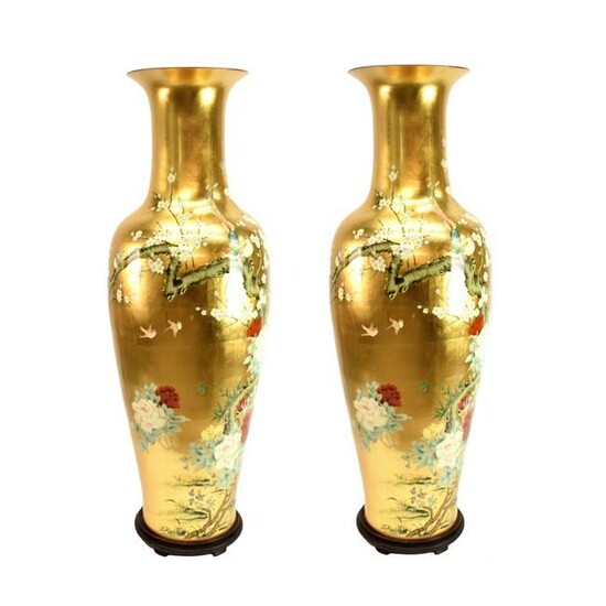 Pair of Monumental Size Chinese Vases