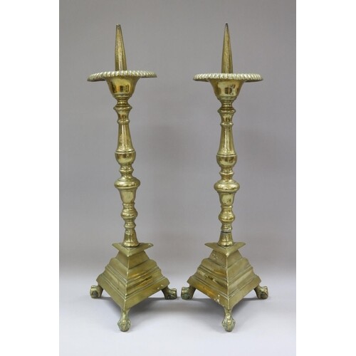 Pair of antique late 18th century French heavy cast polished...