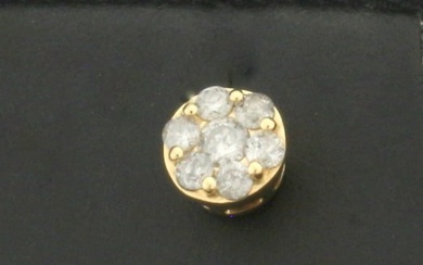 Pave Set Diamond Single Stud Earring in 10k Yellow Gold