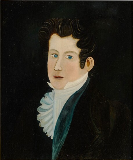 Portrait of a Blue-Eyed Gentleman, American School, 19th Century