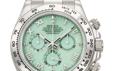 ROLEX. AN ATTRACTIVE 18K WHITE GOLD AUTOMATIC CHRONOGRAPH WRISTWATCH WITH...