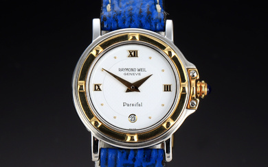 Raymond Weil 'Parsifal'. Ladies' watch in partially gilded steel with white dial, 2000s