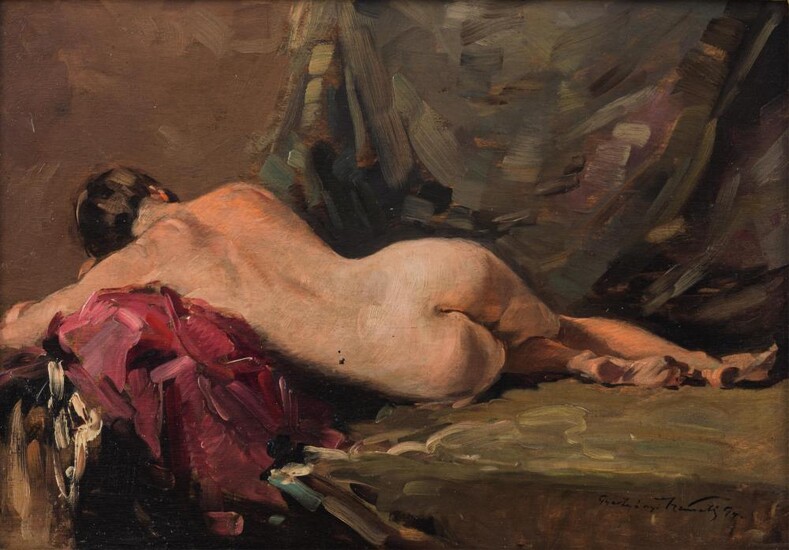 Reclining female nude, seen from the back, 1894, 25 x 35 cm