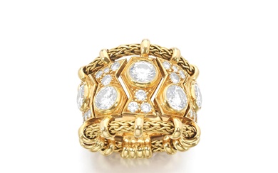 René Boivin Gold and diamond ring, 'Passementerie', circa 1950