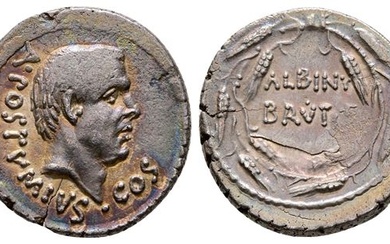 Roman Imperatorial, Albinus Bruti f., Rome, 48 BC. AR Denarius (19 mm, 3.74 g).