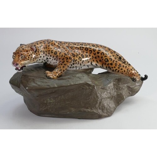 Royal Doulton large prestige model: of a Leopard on rock HN2...