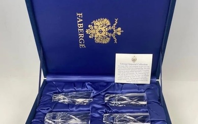 SET OF 6 IMPERIAL FABERGE CUT CRYSTAL GLASSES