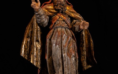 Sculpture de Saint Nicolas de Bari, XVIIe siècle Sculpture en bois. Dimensions : 43 x...