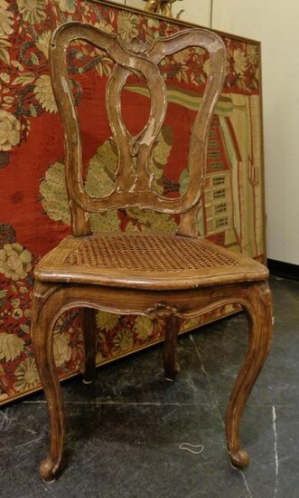 Sedia Luigi XV in legno laccato, sec.XVIII