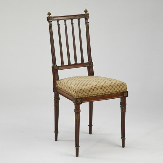 Sheraton style brass mounted side chair