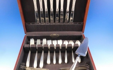 Silver Flutes by Towle Sterling Silver Flatware Set for 8 Service 47 pcs Dinner