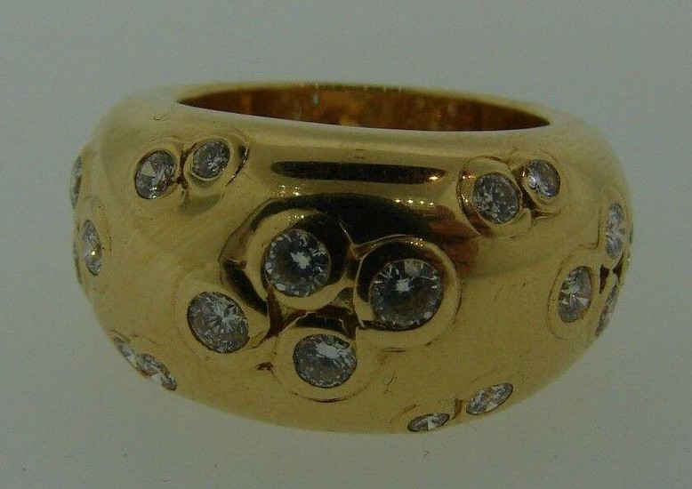 TIMELESS Cartier 18k Yellow Gold & Diamond Ring Circa
