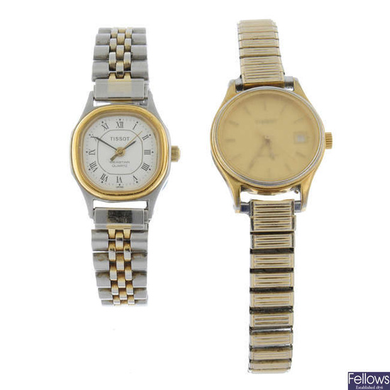TISSOT - a bi-colour Seastar bracelet watch (21mm) with a gold plated Tissot bracelet watch.