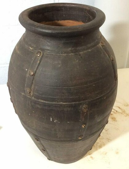Terra Cotta Centerpiece Bronzed Vase
