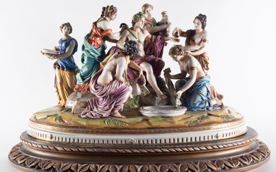 The Bath of Apollo, an important porcelain group from Capodimonte,...