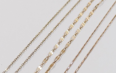 Two 9 carat gold fancy link chains, 50cm and 61.5cm long, an...
