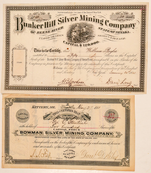 Two Nevada Mining Stocks: Austin (w/ Governor Sig.) and Eureka #100924