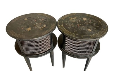 VINTAGE PAIR OF CHINOISERIE STYLE END TABLES