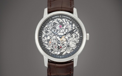 Vacheron Constantin Métiers d’Art Mécaniques Gravées, Reference 1100A | A platinum semi-skeletonised wristwatch, Circa 2021 | 江詩丹頓 | MÉTIERS D’ART MÉCANIQUES GRAVÉES 型號1100A | 鉑金半鏤空腕錶，約2021年製